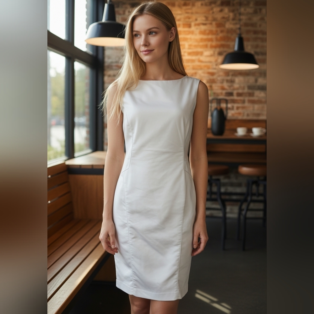 Orsay Cream Neutral Sleeveless Bodycon Sheath Dress European Size 36/ US Small